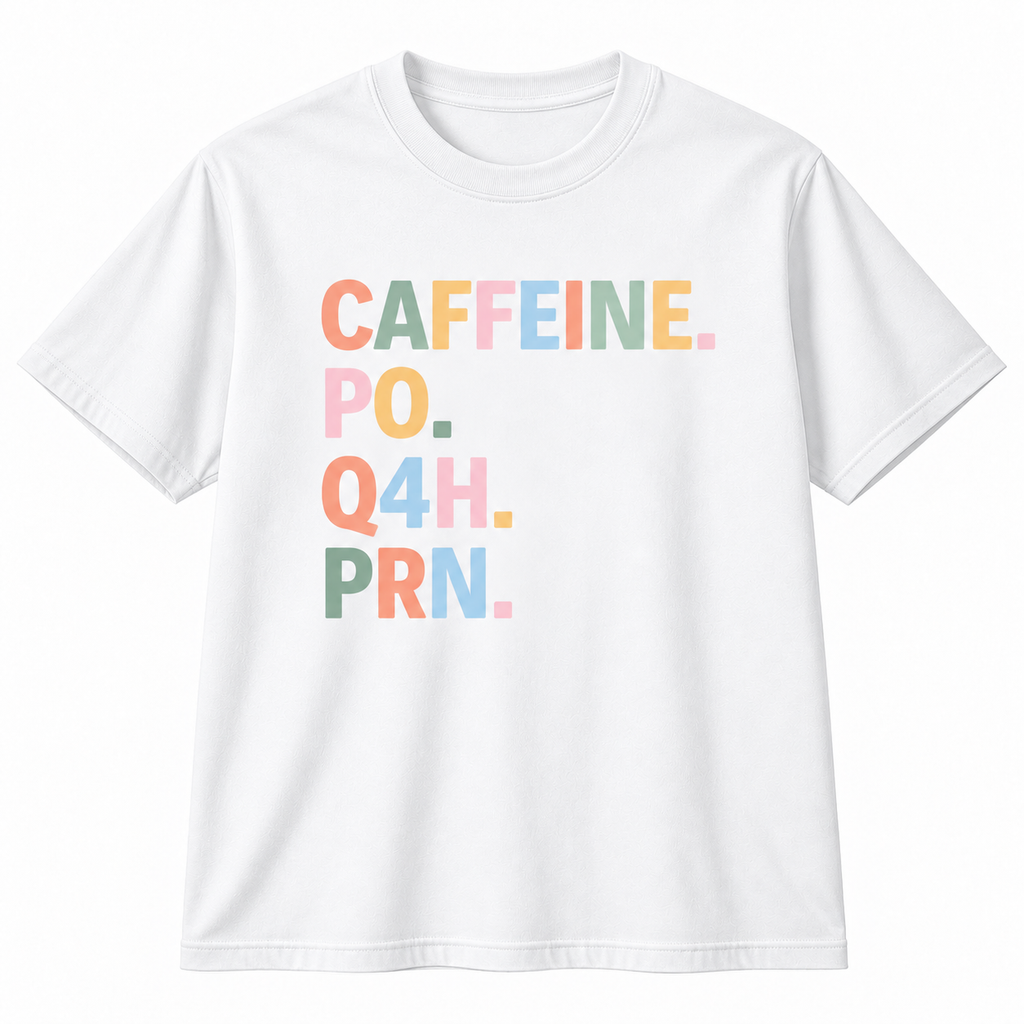 Funny Nurse Coffee Sweatshirt – Caffeine PO Q4H PRN Gift, Shirt & Hoodie