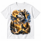 Vintage Husky Howling to the Moon Shirt – 90s Retro Dog Lover Gift Tee