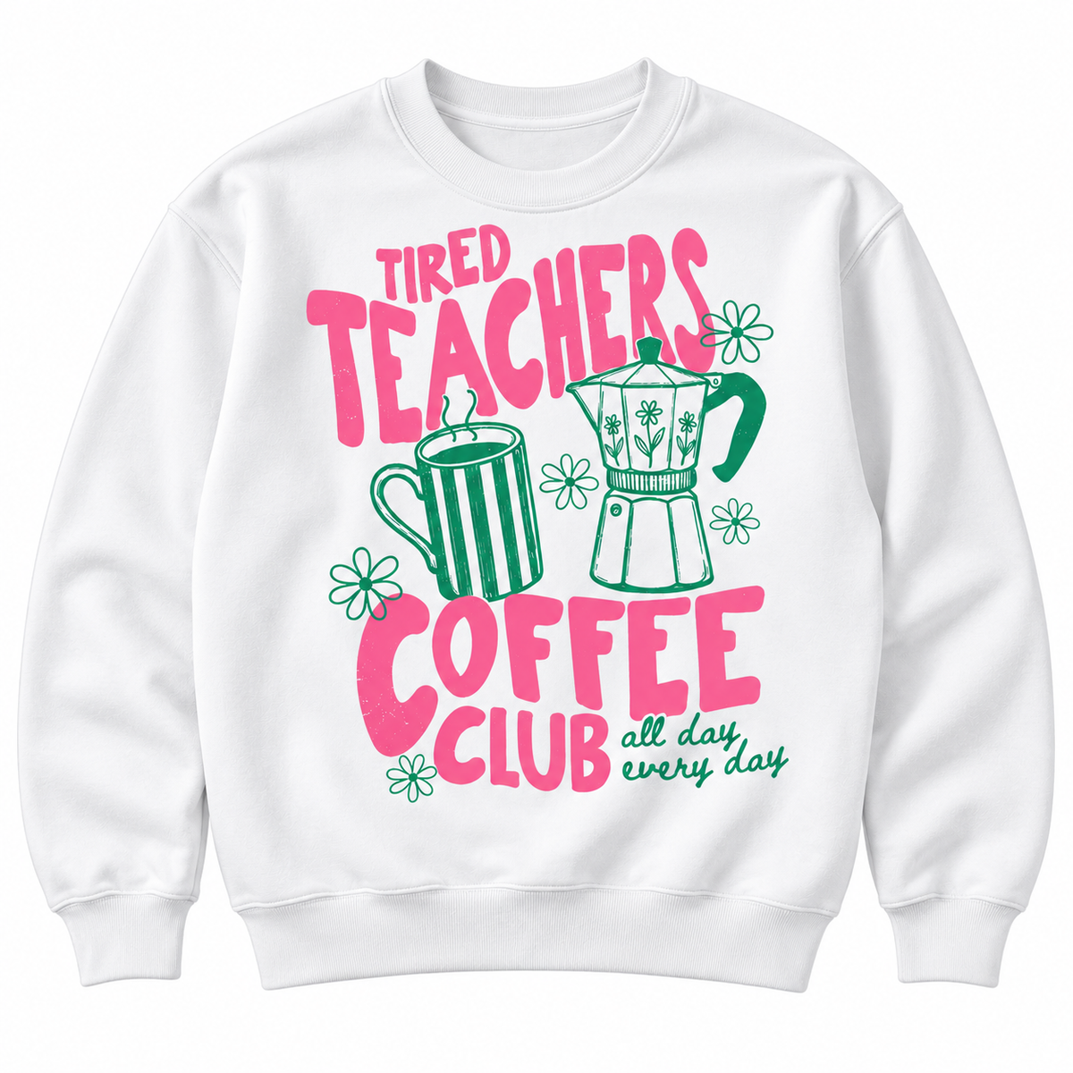 Tired Teachers Coffee Club Tee – Retro Teacher Gift Shirt for Coffee Fans