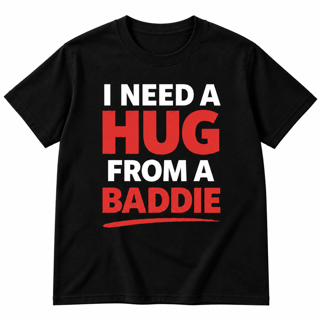 I Need a Hug From a Baddie Shirt – Funny Viral Meme Gift Tee