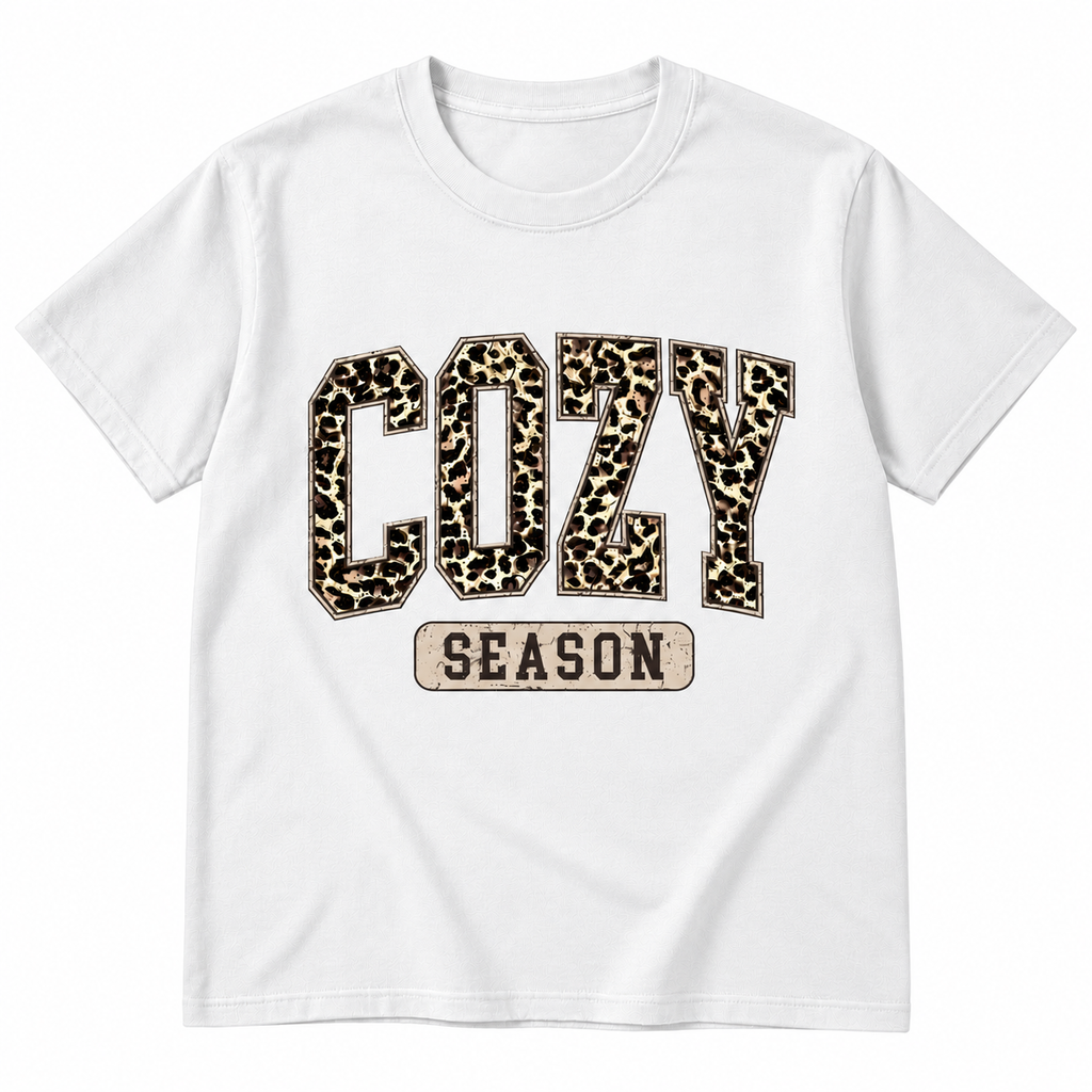 Cozy Season Leopard Print Sweatshirt – Retro Fall Gift, Shirt & Hoodie