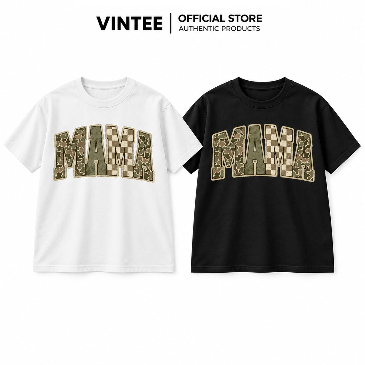 Retro Checkered Camo Mama Sweatshirt – Country Mom Gift, Shirt & Hoodie