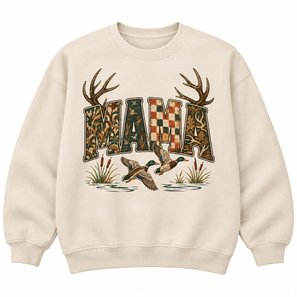 Hunting Camo Mama Sweatshirt – Vintage Deer & Duck Shirt & Hoodie
