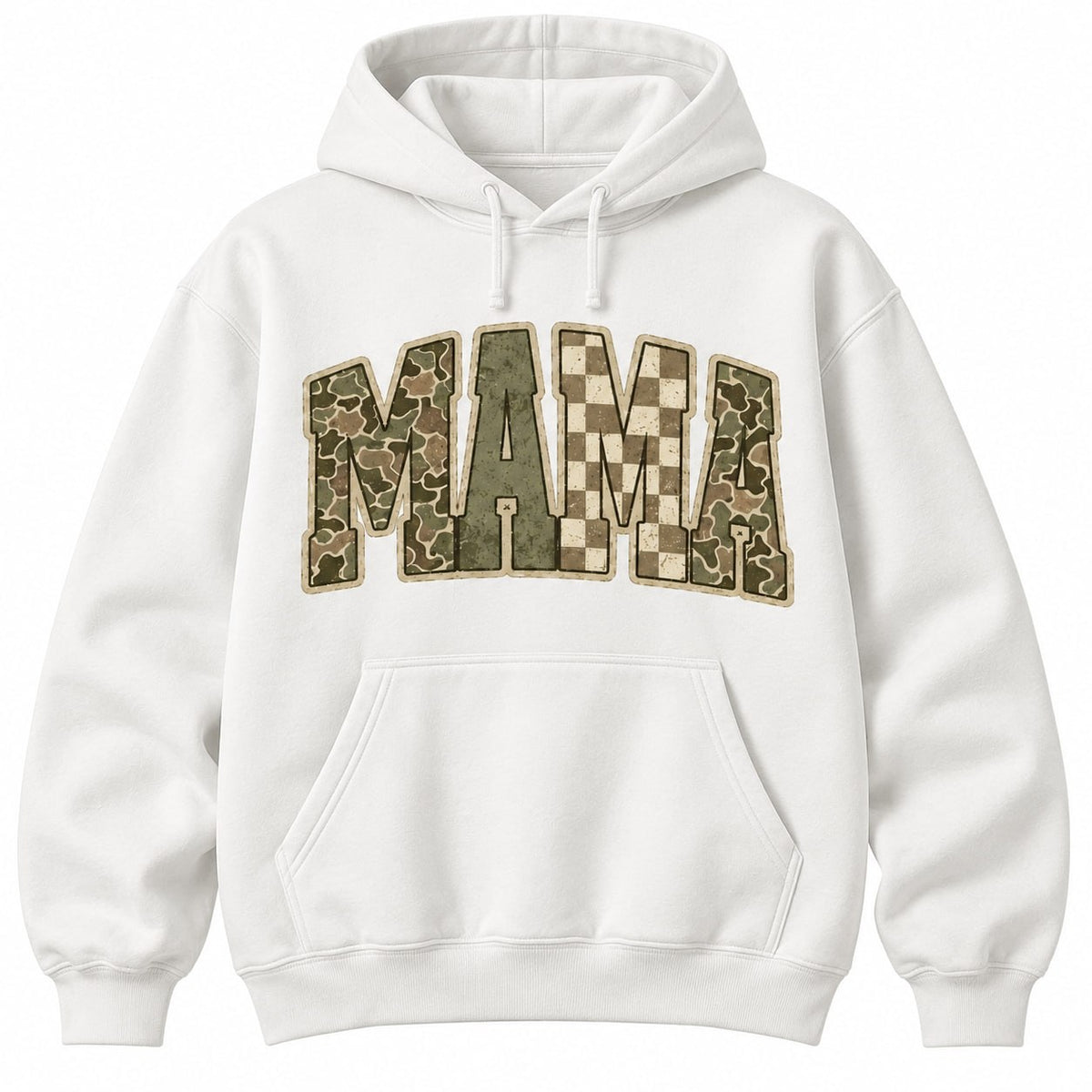 Retro Checkered Camo Mama Sweatshirt – Country Mom Gift, Shirt & Hoodie
