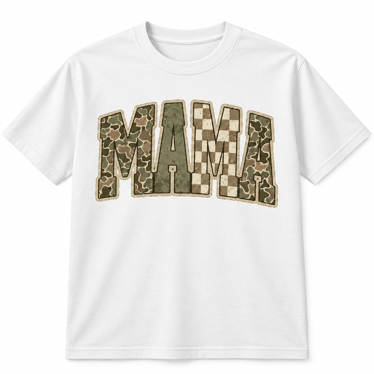 Retro Checkered Camo Mama Sweatshirt – Country Mom Gift, Shirt & Hoodie