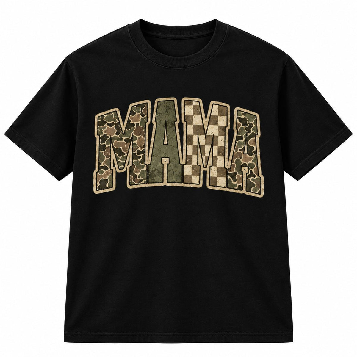 Retro Checkered Camo Mama Sweatshirt – Country Mom Gift, Shirt & Hoodie